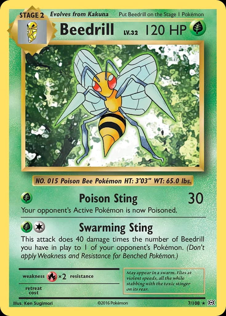 Beedrill — Evolutions 7 Pokémon card