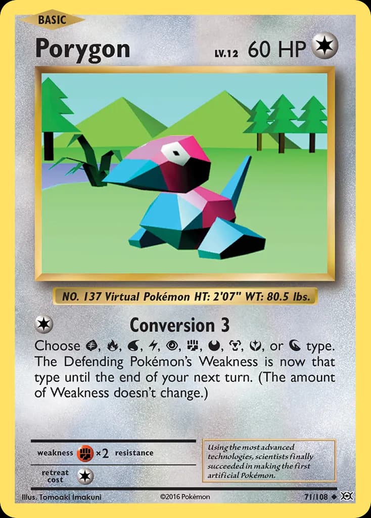 Porygon — Evolutions 71 Pokémon card