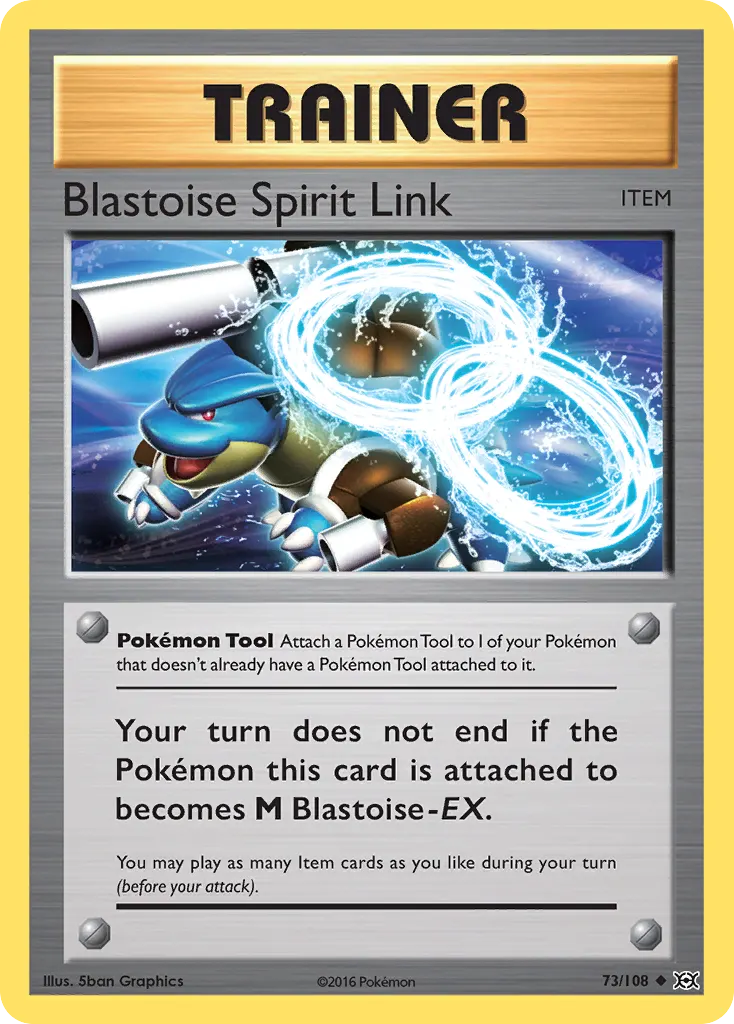 Blastoise Spirit Link — Evolutions 73 Pokémon card
