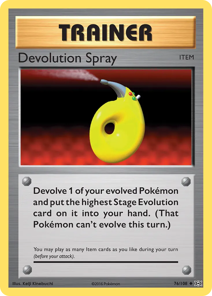 Devolution Spray — Evolutions 76 Pokémon card