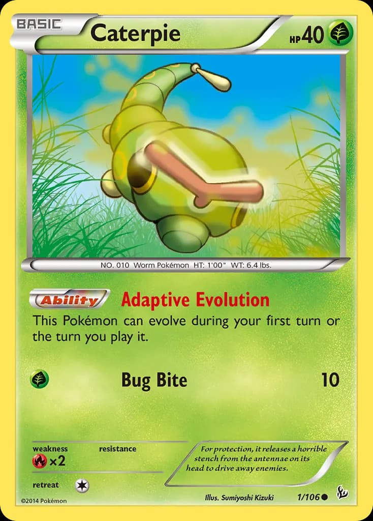 Caterpie — Flashfire 1 Pokémon card