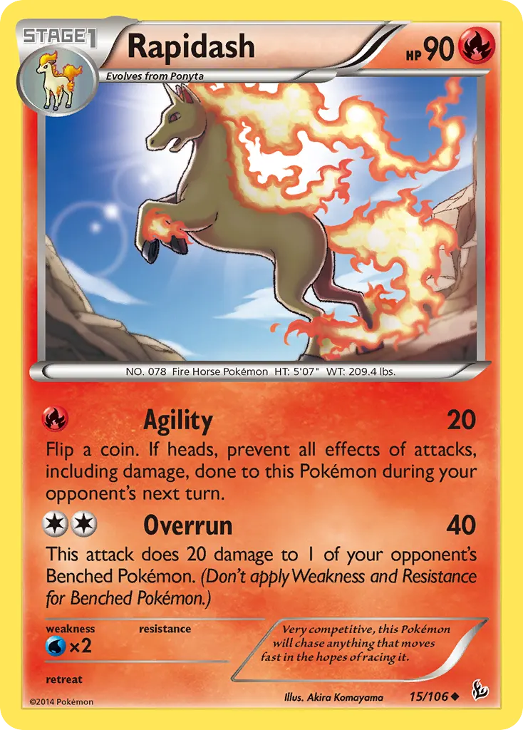 Rapidash — Flashfire 15 Pokémon card