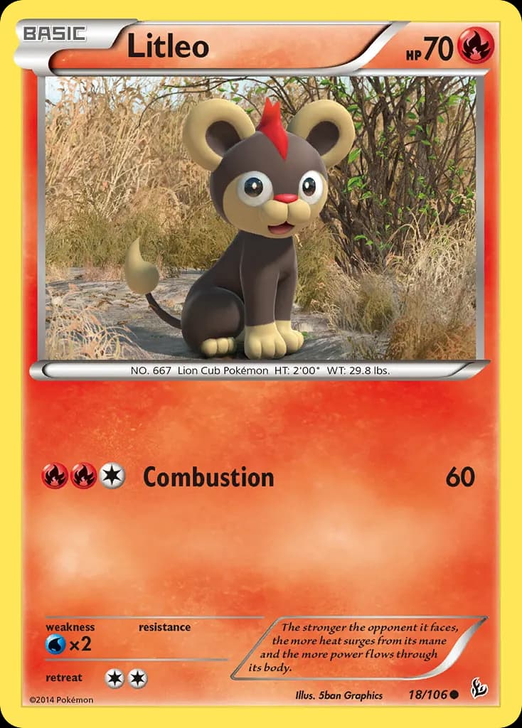 Litleo — Flashfire 18 Pokémon card