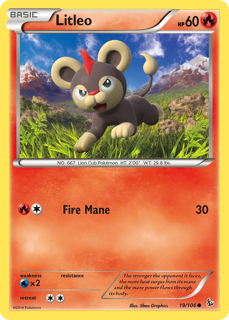 Litleo — Flashfire 19 Pokémon card