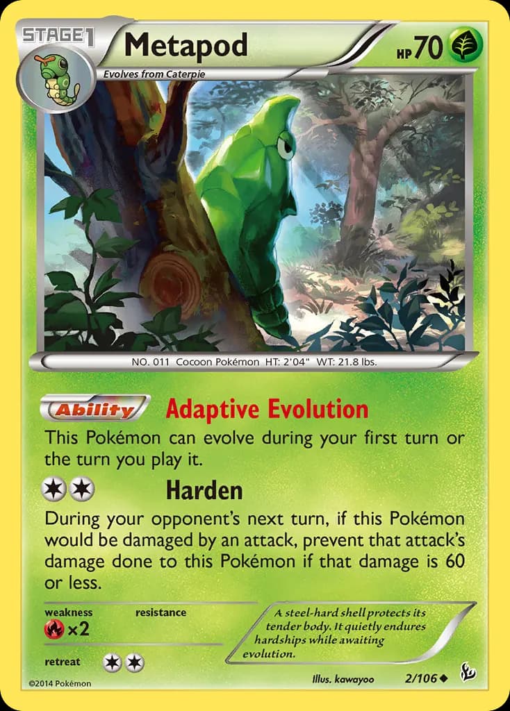 Metapod — Flashfire 2 Pokémon card
