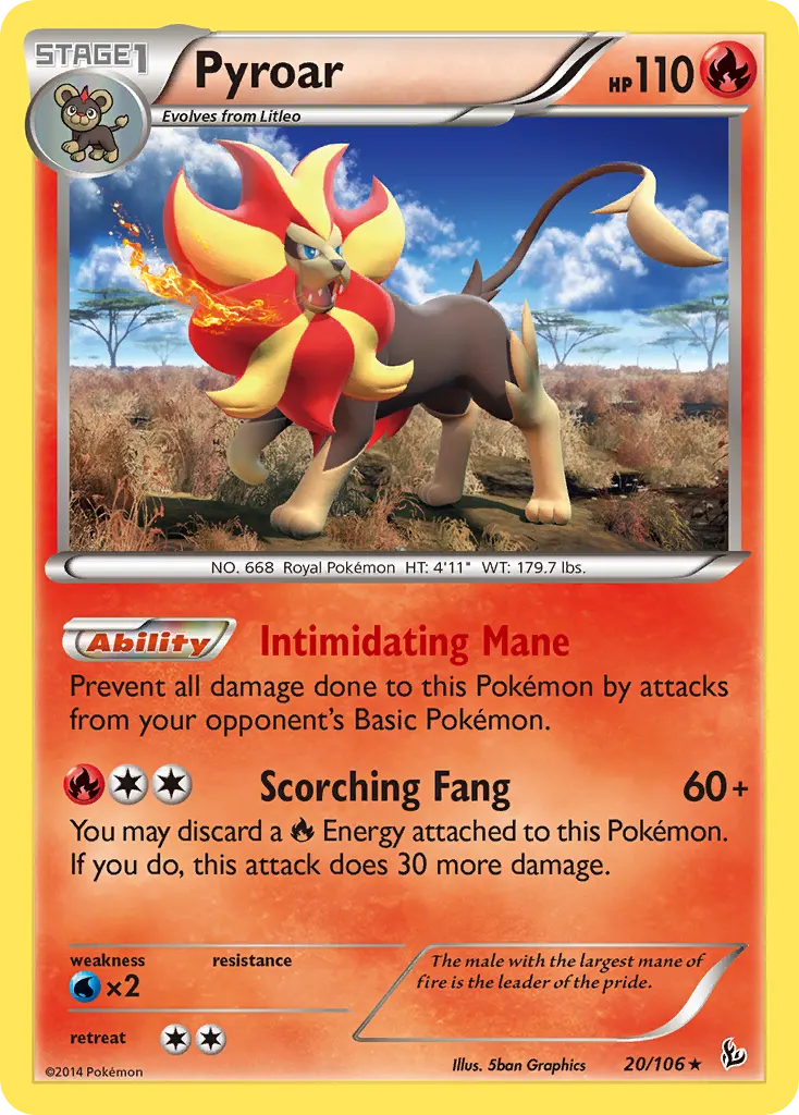 Pyroar — Flashfire 20 Pokémon card