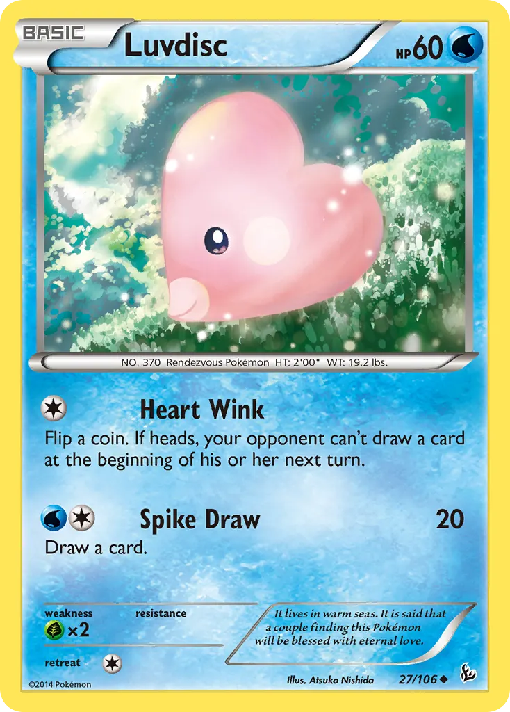 Luvdisc — Flashfire 27 Pokémon card