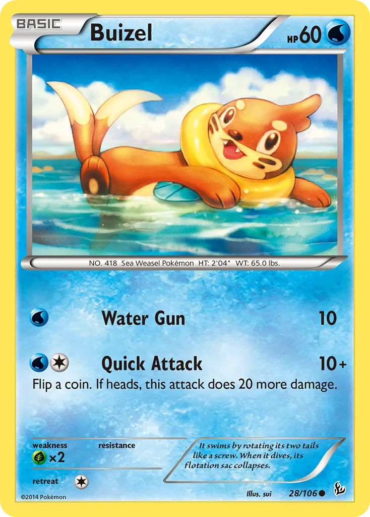 Buizel — Flashfire 28 Pokémon card