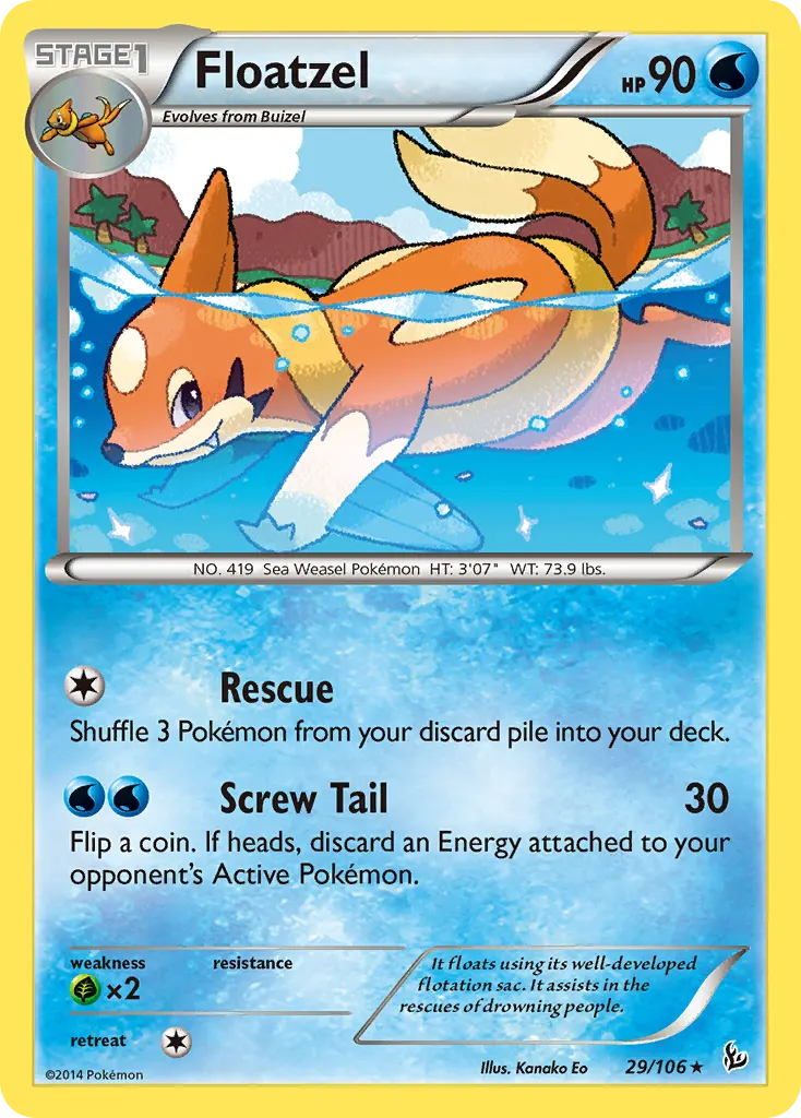 Floatzel — Flashfire 29 Pokémon card