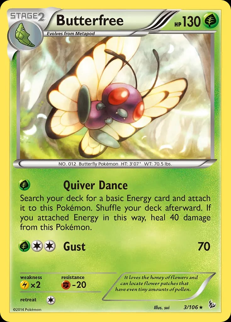 Butterfree — Flashfire 3 Pokémon card