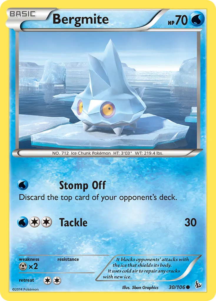Bergmite — Flashfire 30 Pokémon card