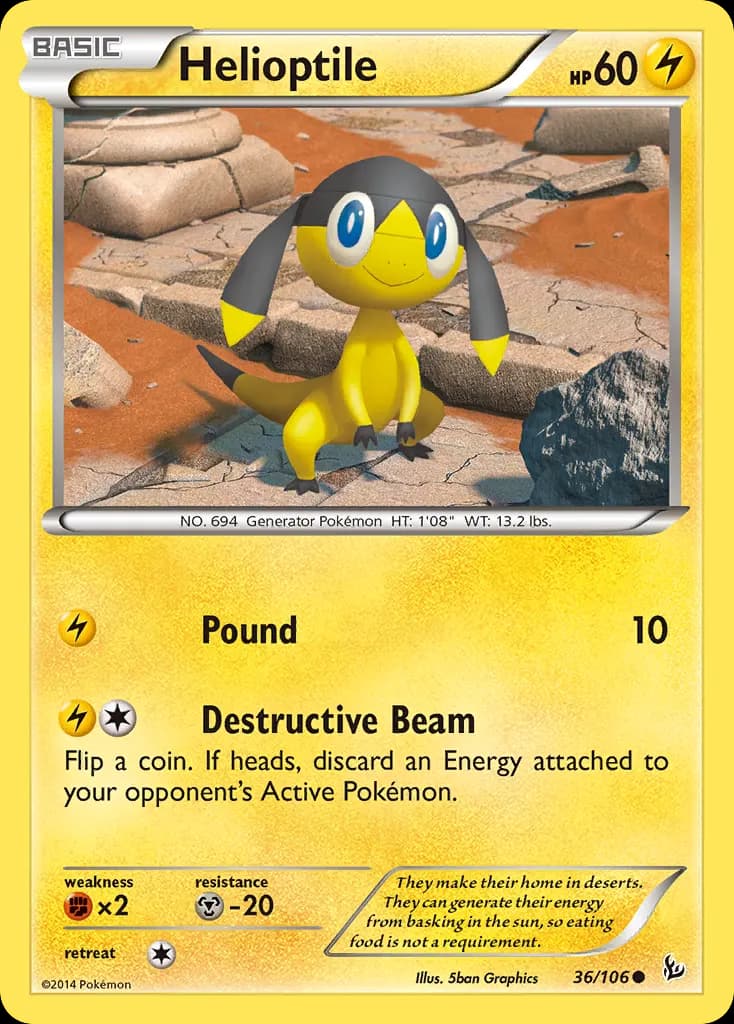 Helioptile — Flashfire 36 Pokémon card