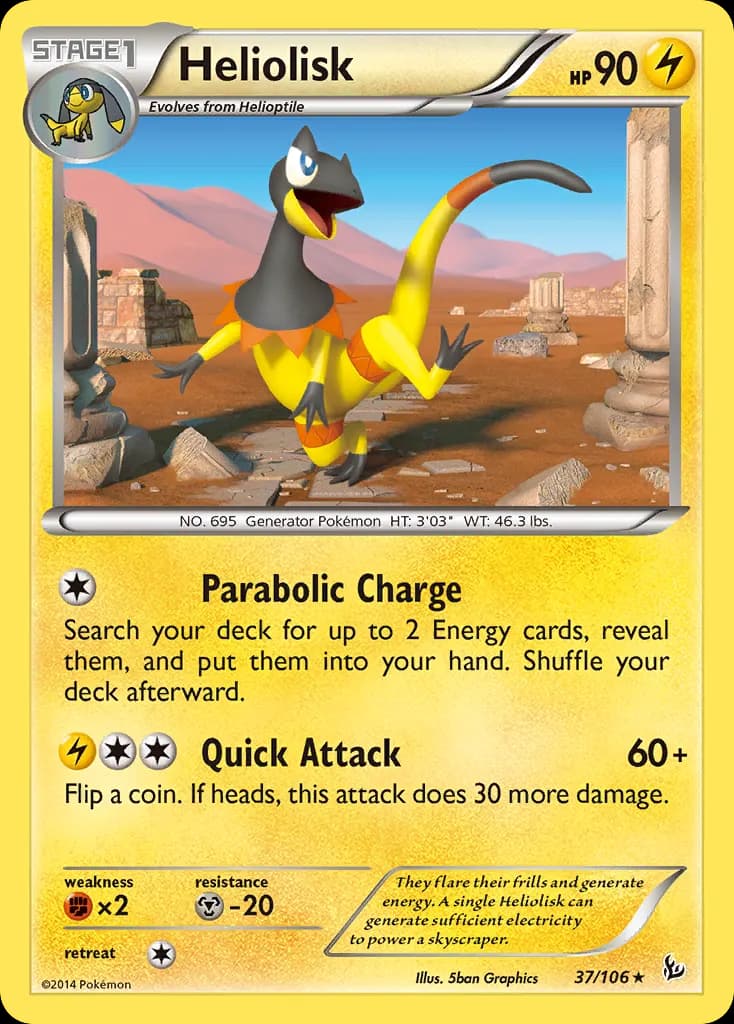 Heliolisk — Flashfire 37 Pokémon card