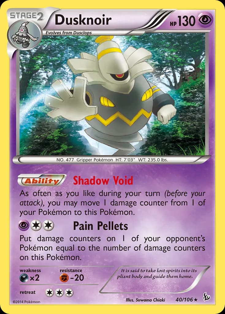 Dusknoir — Flashfire 40 Pokémon card