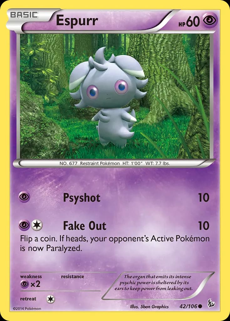 Espurr — Flashfire 42 Pokémon card
