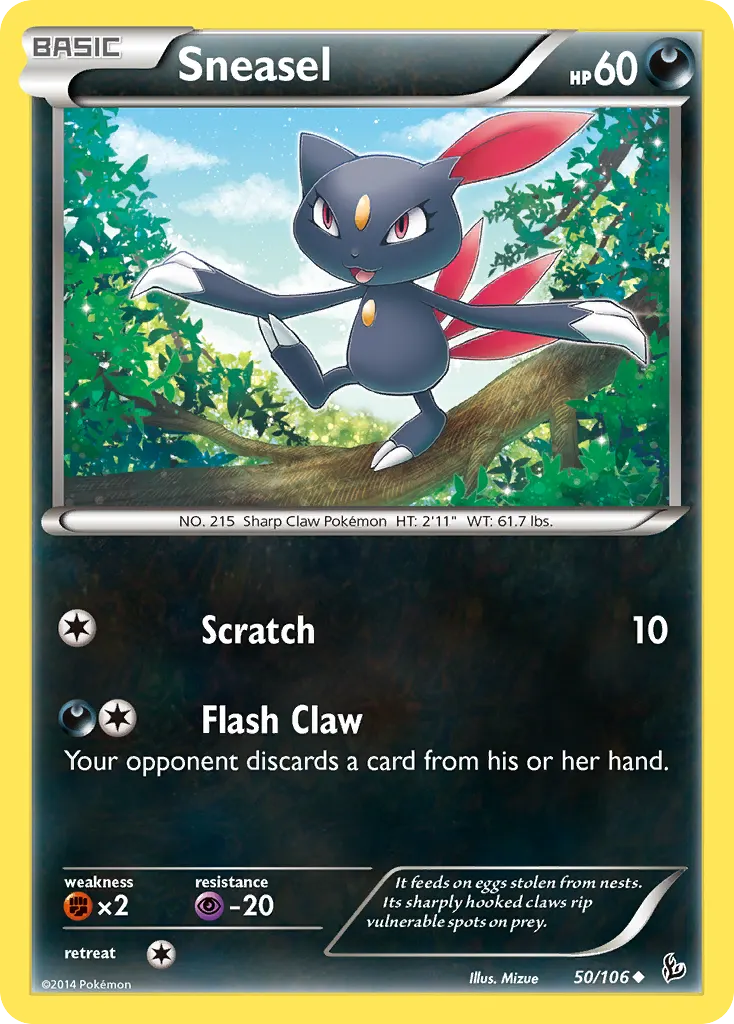 Sneasel — Flashfire 50 Pokémon card