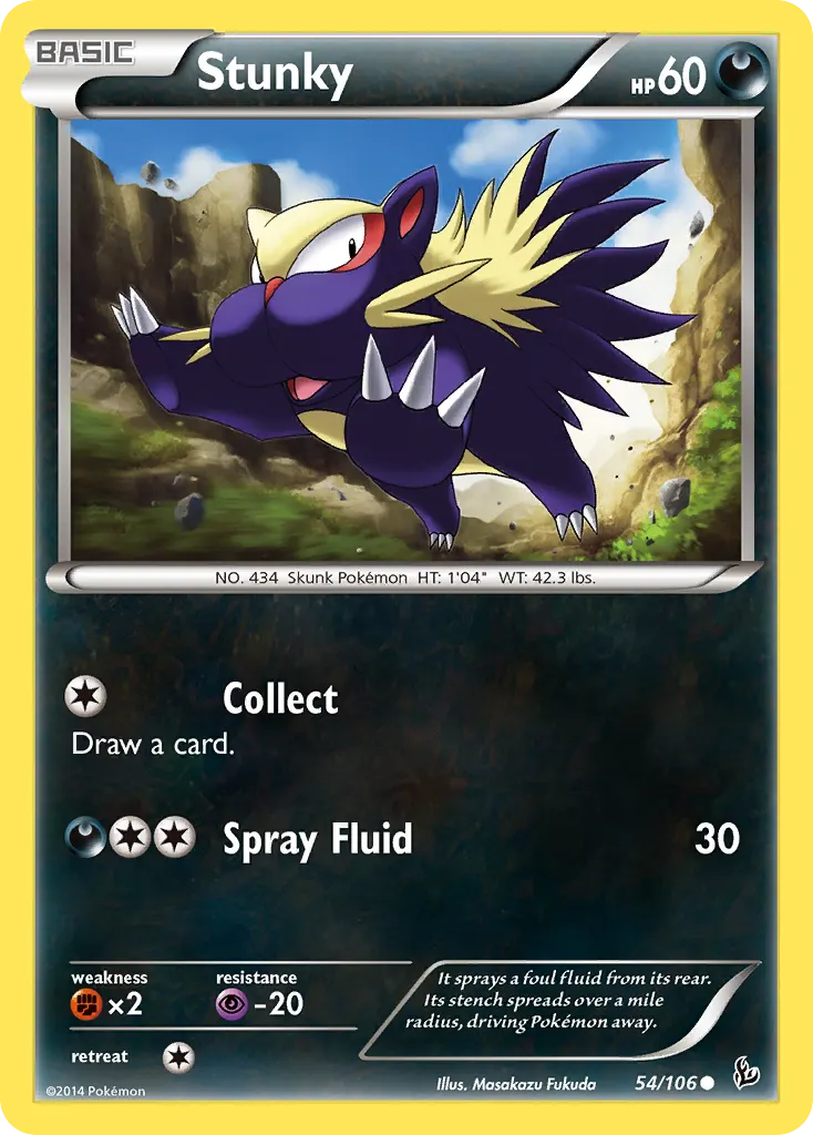 Stunky — Flashfire 54 Pokémon card