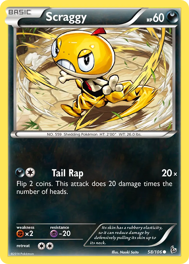 Scraggy — Flashfire 58 Pokémon card