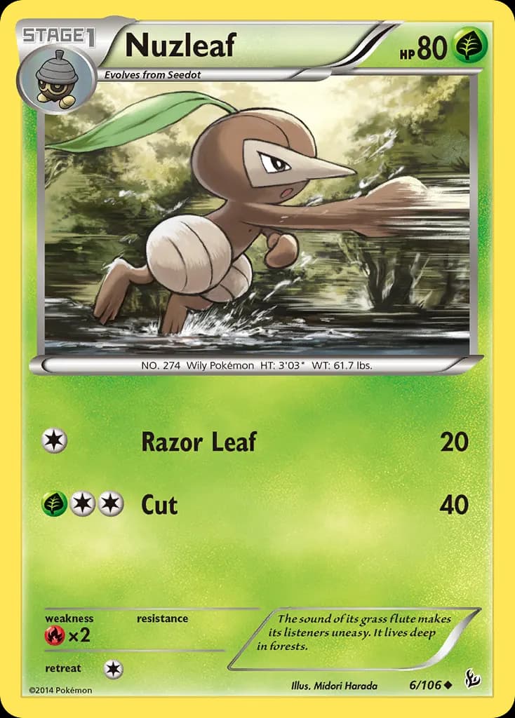 Nuzleaf — Flashfire 6 Pokémon card