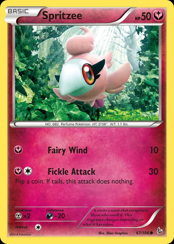 Spritzee — Flashfire 67 Pokémon card