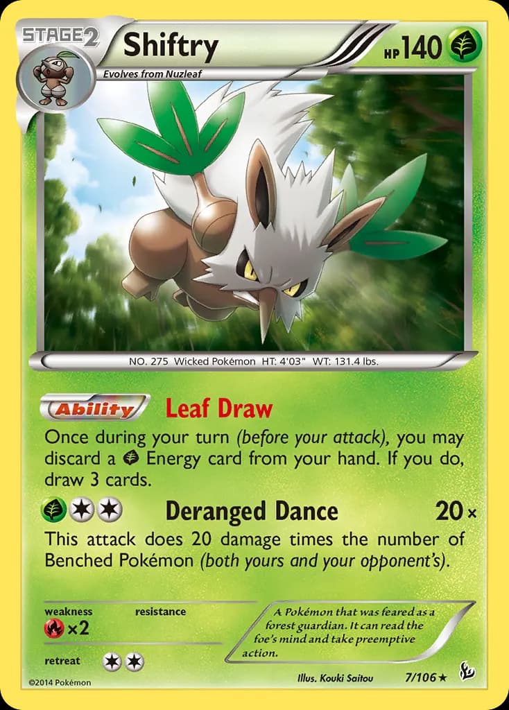 Shiftry — Flashfire 7 Pokémon card