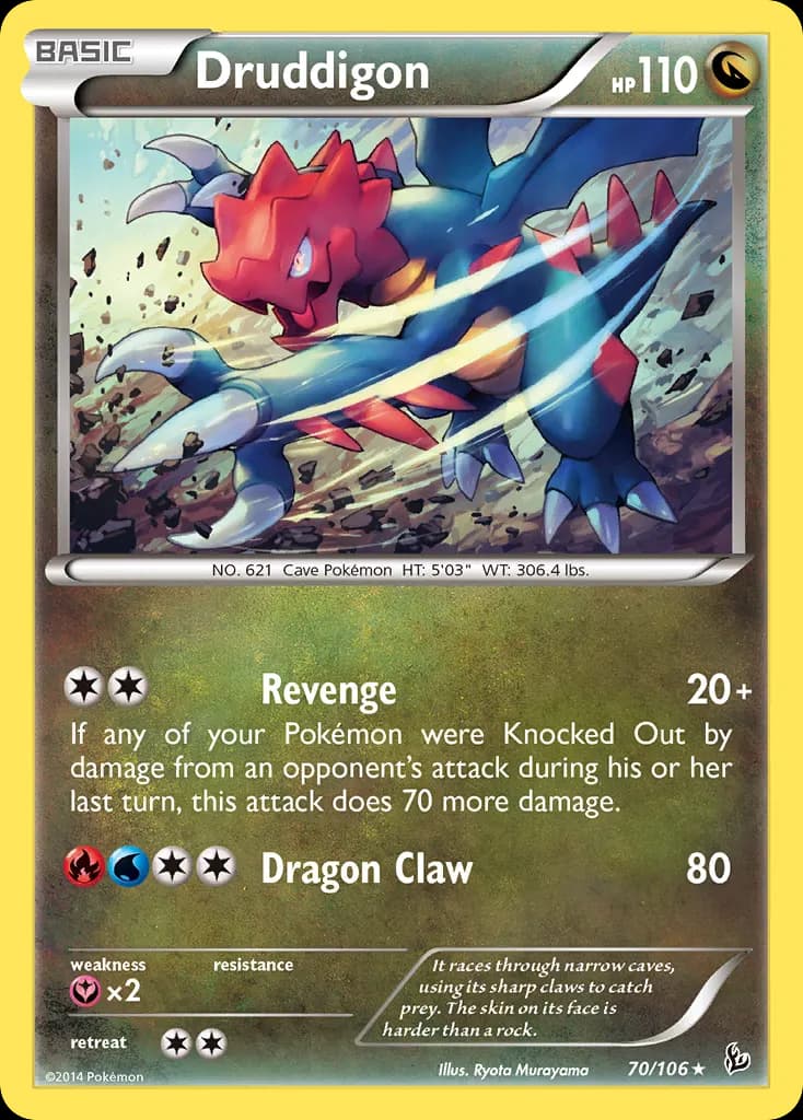 Druddigon — Flashfire 70 Pokémon card