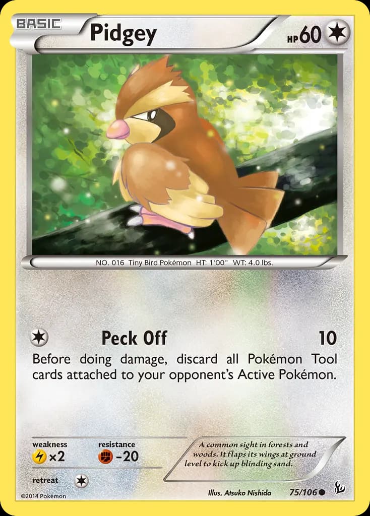 Pidgey — Flashfire 75 Pokémon card