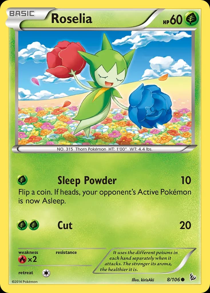 Roselia — Flashfire 8 Pokémon card