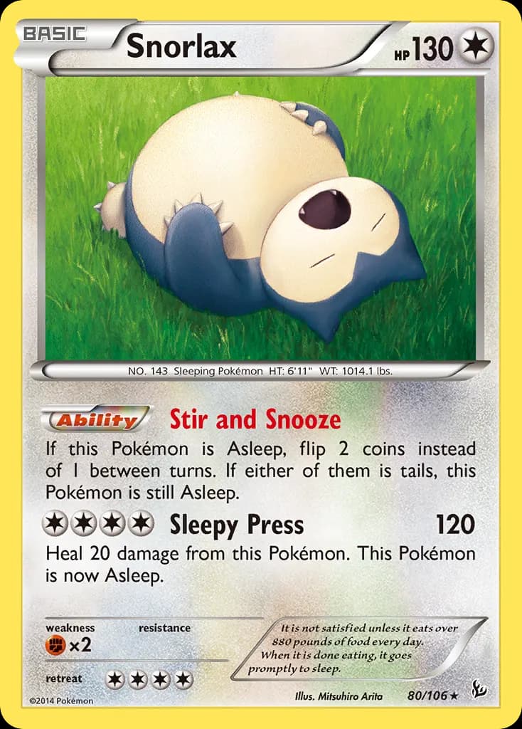 Snorlax — Flashfire 80 Pokémon card