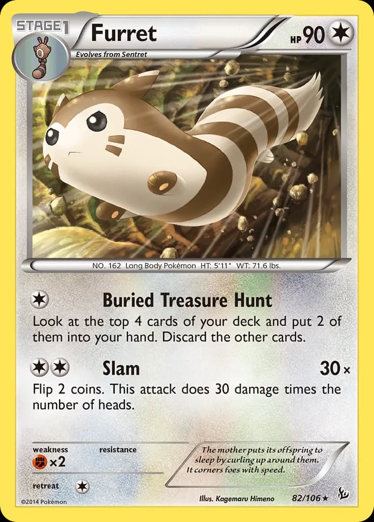 Furret — Flashfire 82 Pokémon card