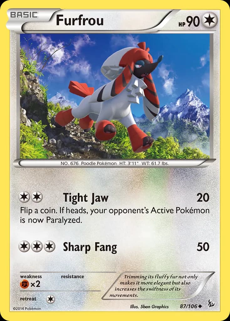 Furfrou — Flashfire 87 Pokémon card