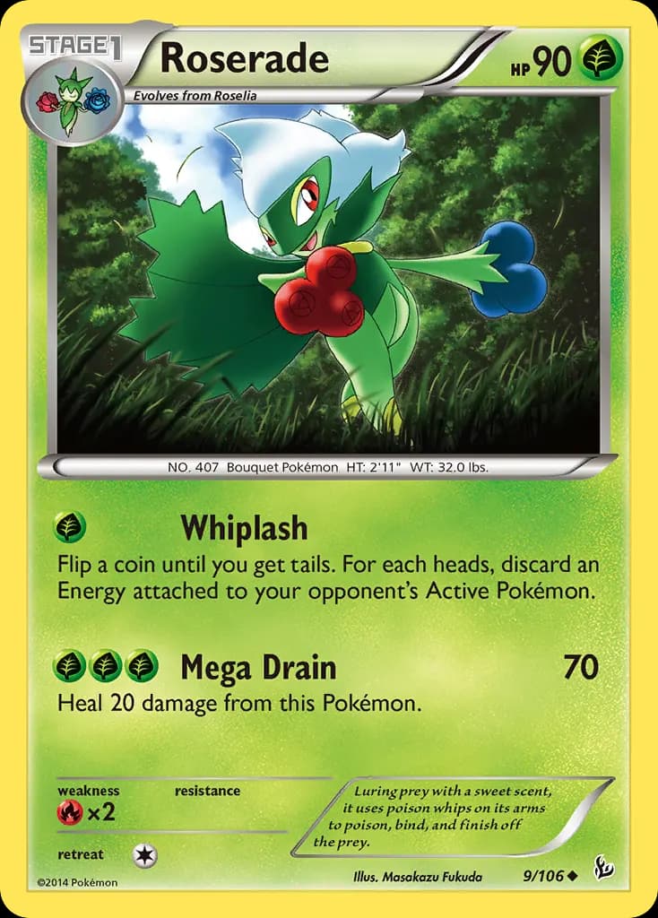 Roserade — Flashfire 9 Pokémon card