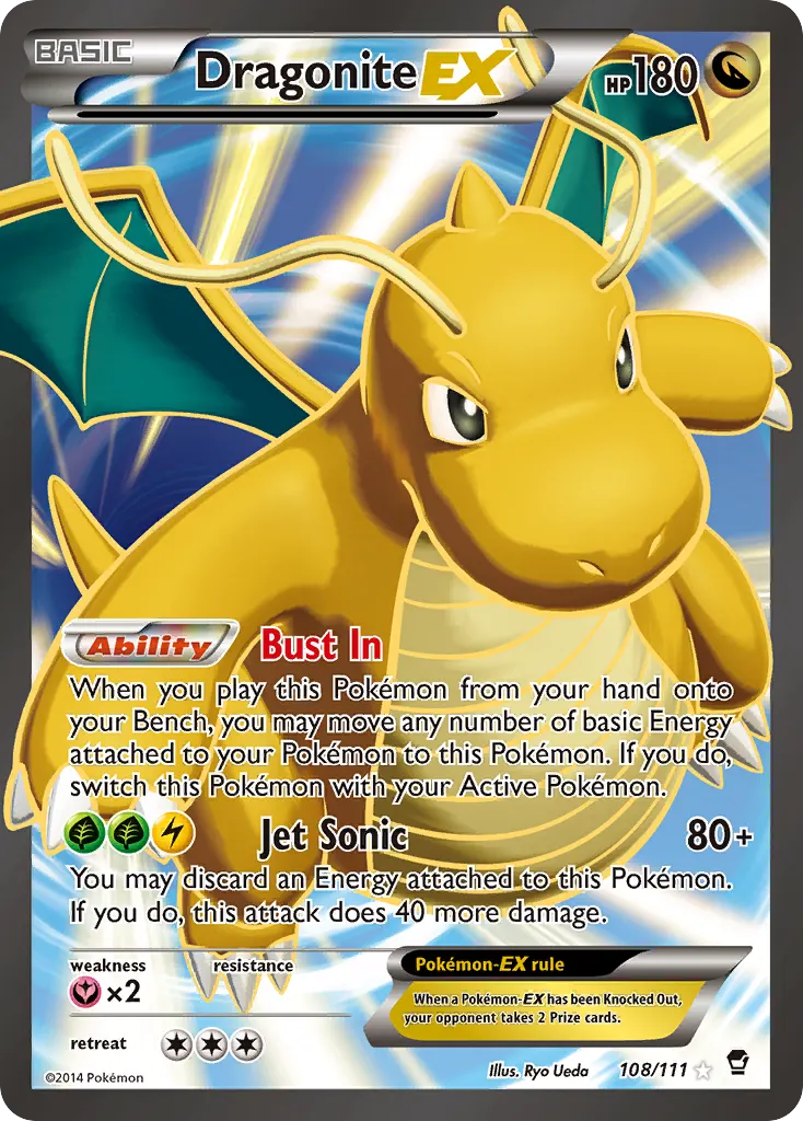 Dragonite-EX — Furious Fists 108 Pokémon card
