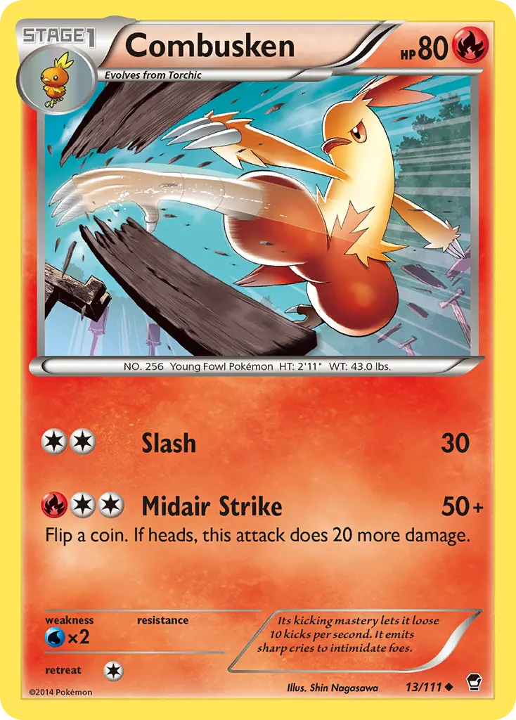 Combusken — Furious Fists 13 Pokémon card