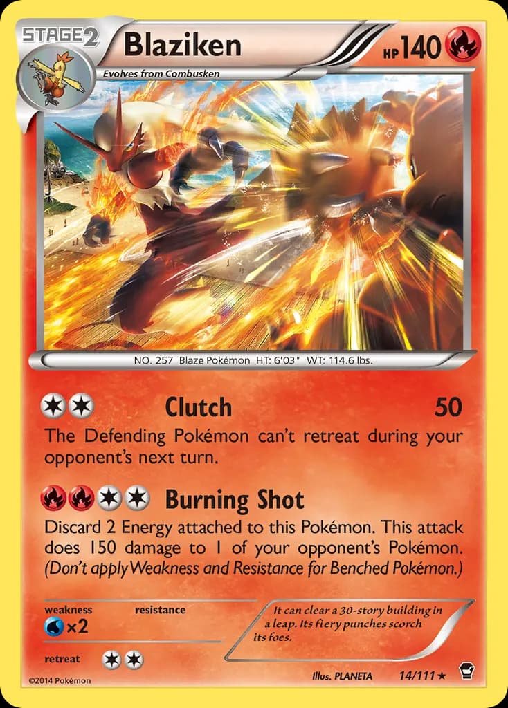 Blaziken — Furious Fists 14 Pokémon card