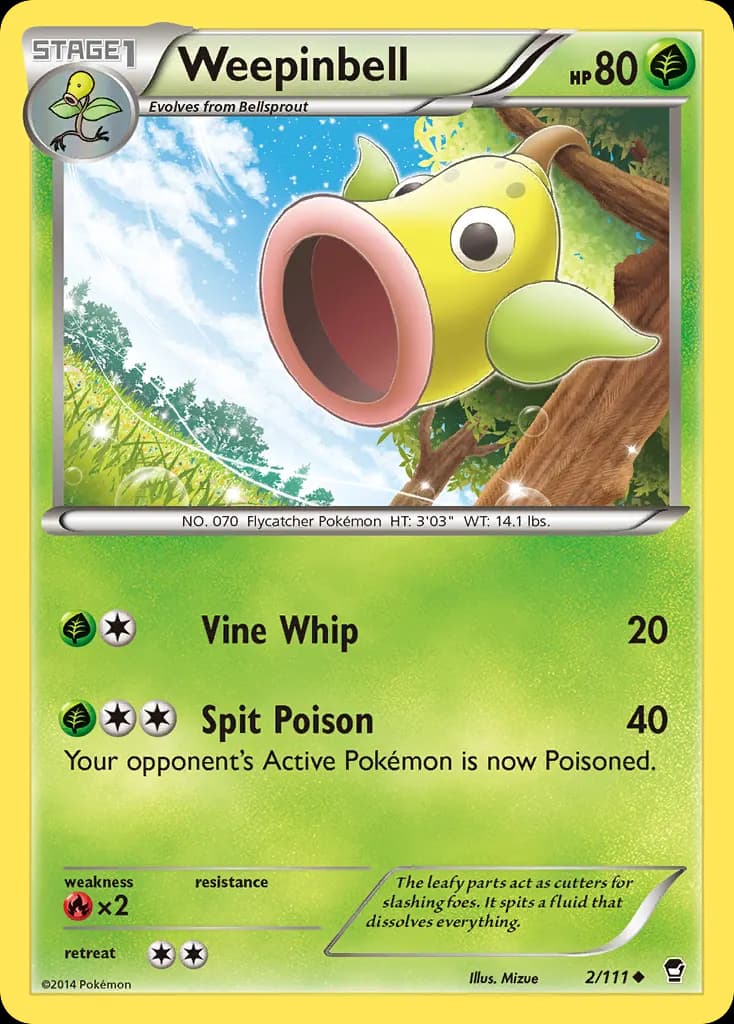 Weepinbell — Furious Fists 2 Pokémon card