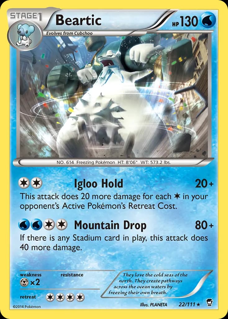 Beartic — Furious Fists 22 Pokémon card