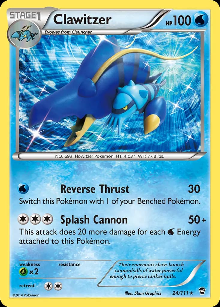 Clawitzer — Furious Fists 24 Pokémon card