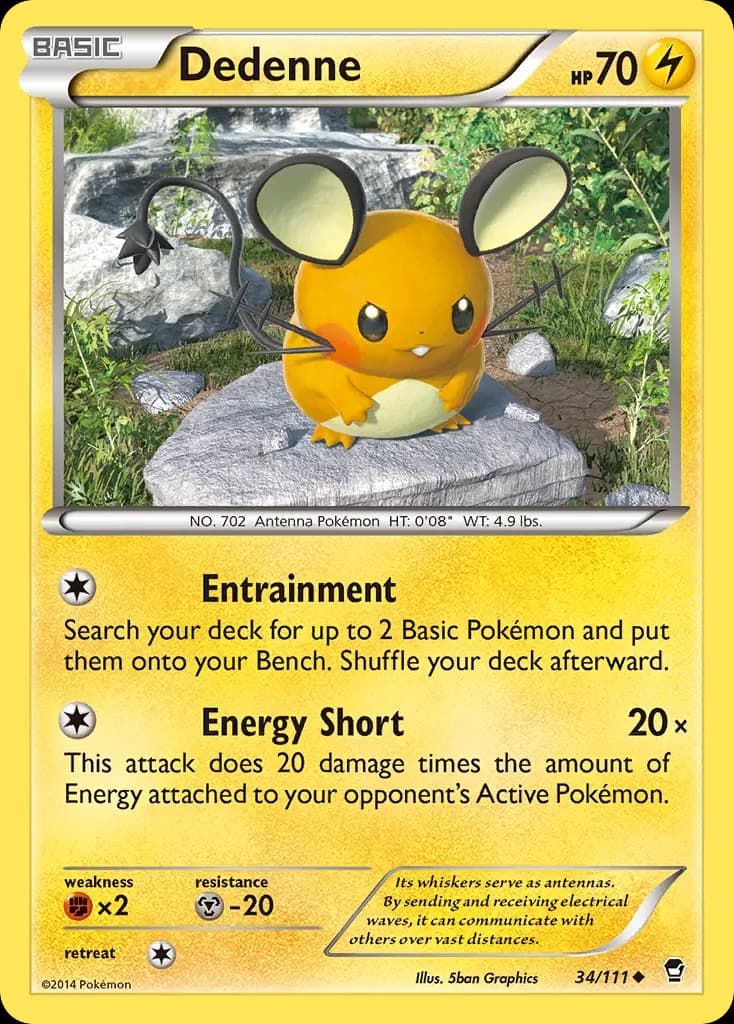 Dedenne — Furious Fists 34 Pokémon card