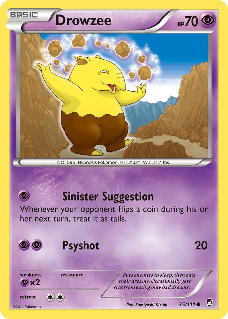 Drowzee — Furious Fists 35 Pokémon card