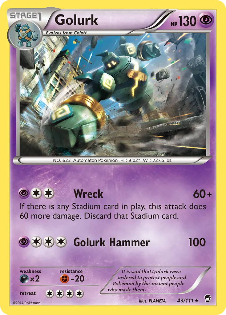 Golurk — Furious Fists 43 Pokémon card