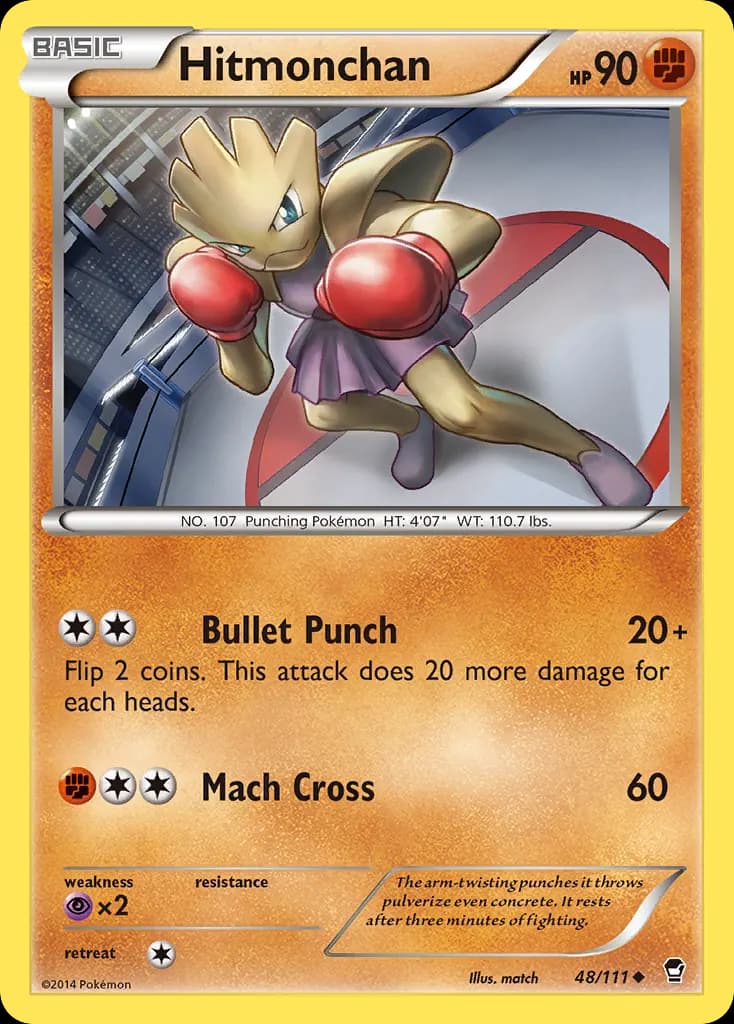 Hitmonchan — Furious Fists 48 Pokémon card