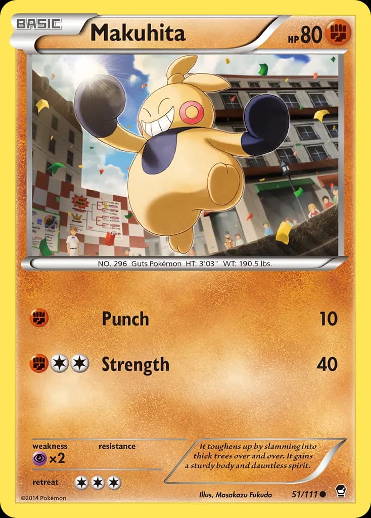 Makuhita — Furious Fists 51 Pokémon card