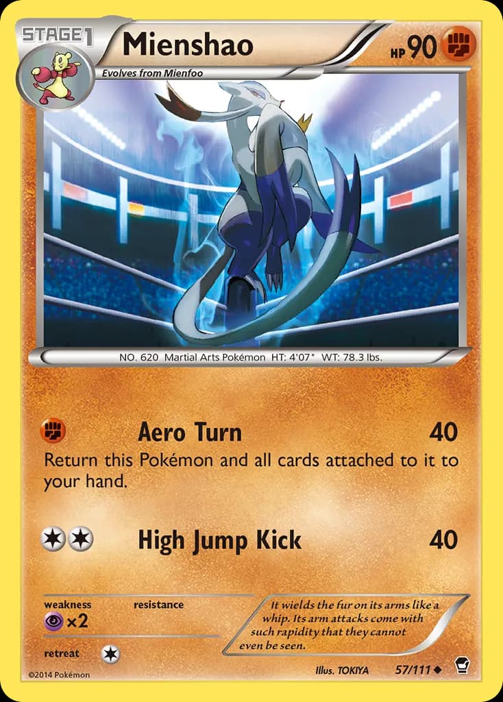 Mienshao — Furious Fists 57 Pokémon card