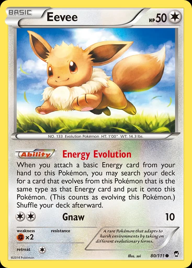 Eevee — Furious Fists 80 Pokémon card
