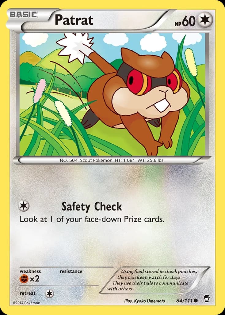Patrat — Furious Fists 84 Pokémon card