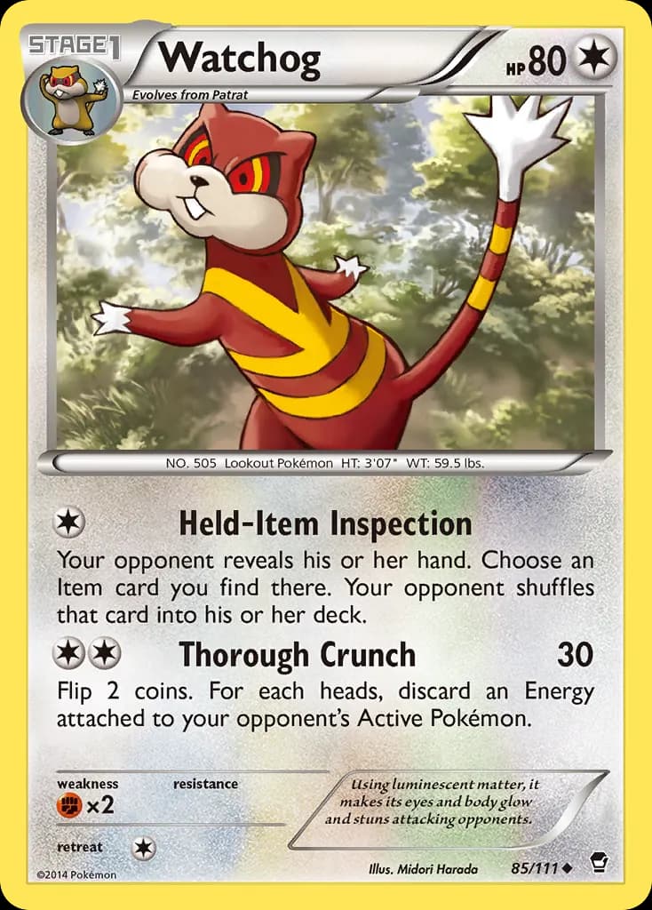 Watchog — Furious Fists 85 Pokémon card