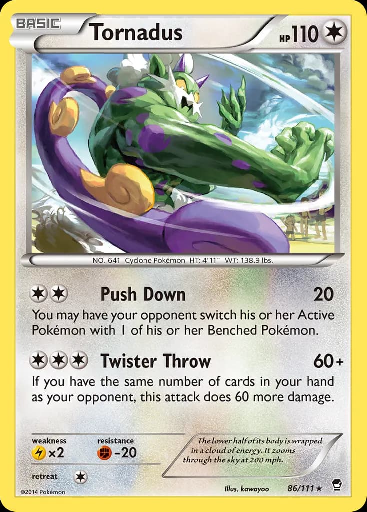 Tornadus — Furious Fists 86 Pokémon card