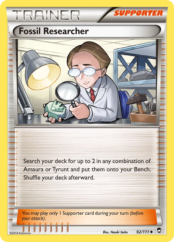 Fossil Researcher — Furious Fists 92 Pokémon card