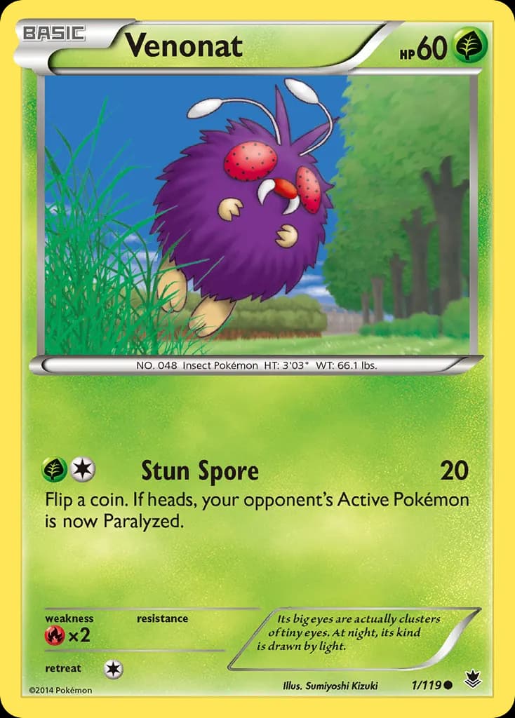 Venonat — Phantom Forces 1 Pokémon card
